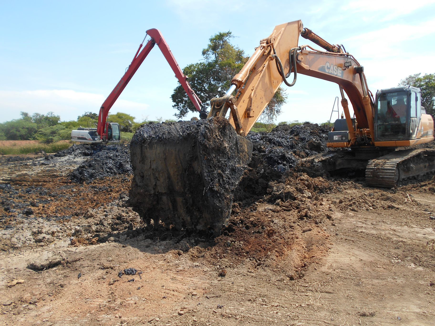 Saneamiento de áreas impactadas por derrames de hidrocarburos en el Sector La Pelua. 